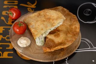 Cheburek with cheese.