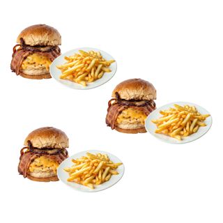 3 броя Bacon Cheeseburger с 3 броя картофки