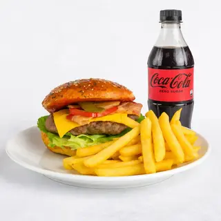 Hamburger + Coca-Cola zero 0.5l