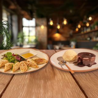 Completa tú pedido  "Entrante + Postre"