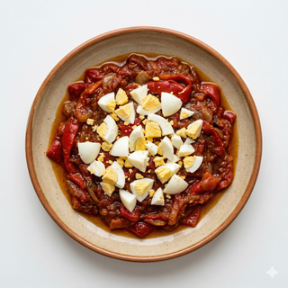 Ración De Asadillo Casero Manchego Con Huevo Duro