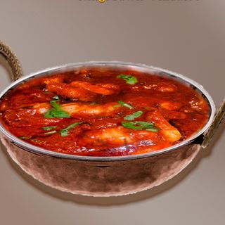 Plato De Langostinos Con Salsa Curry Muy Picante