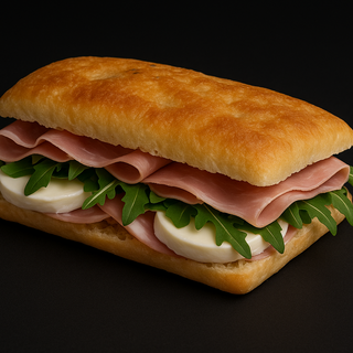 Menù focaccia prosciutto cotto 