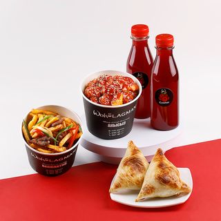 Комбо микс   "Фри с мясом и Курица в кисло-сладком соусе"