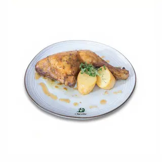 Plato De Muslos De Pollo Asado