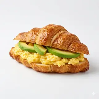 Croissant Con Revuelto De Huevo Y Aguacate