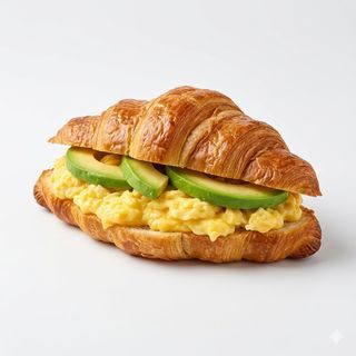 Croissant Con Revuelto De Huevo Y Aguacate
