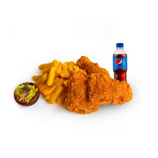 3 pcs Crispy Chicken + Chips (M) + Soda