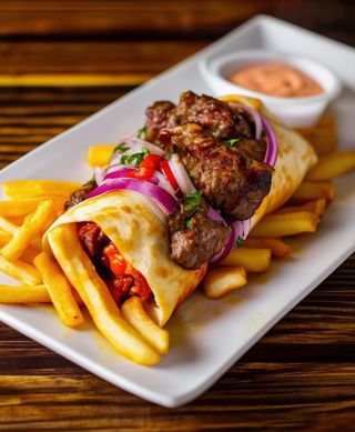 Rollo kebab z frytkami