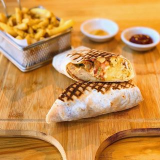 Tacos escalope paneé +frites