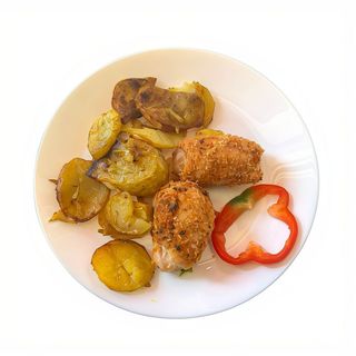 Involtini di carne prosciutto e formaggio con patate