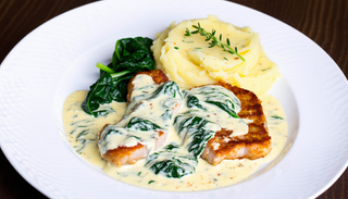 Plat Escalope à la crème et épinard