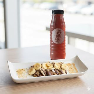 Bubble Waffle banana i Nutella + Domaći sok Malina