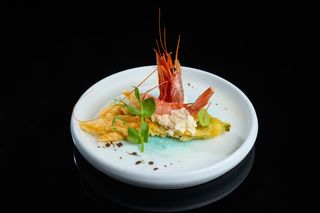 Fiore di zucca con gamberi rossi - 2 pezzi