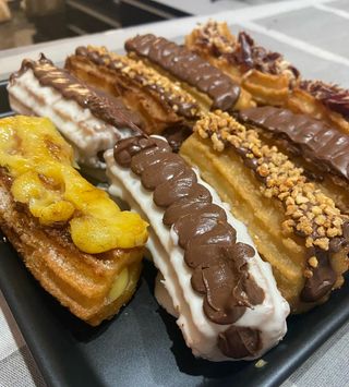 Churros  rellenos de Kinder