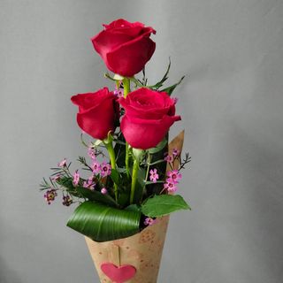 Rosa roja 3 unidades
