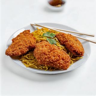 69. Filet z ryby w ostrym sosie soj. z warzywami