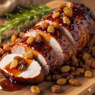 Filetto di suino glassato con uvetta sultanina