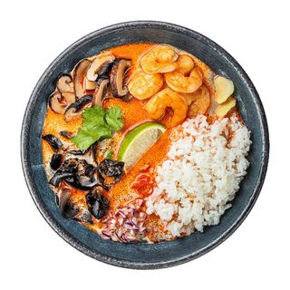 Суп Том ям смокі з копченою креветкою