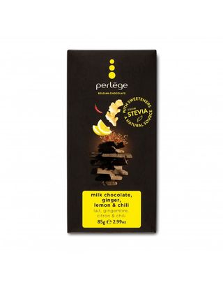 Perlége млечен шоколад с джинджифил лимон и чили без захар
