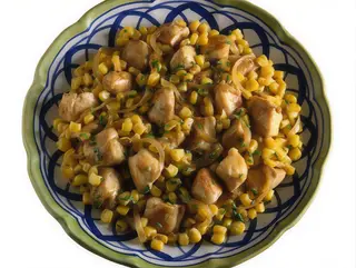 pollo con maíz