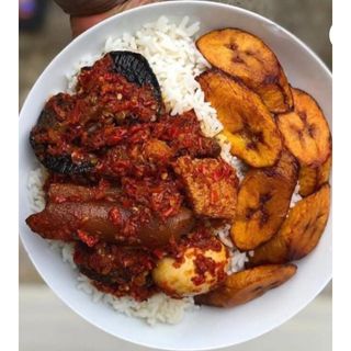 White Rice Spaghetti, Meat, Dodo and Egg