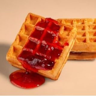 Gofre con sirope de fresa