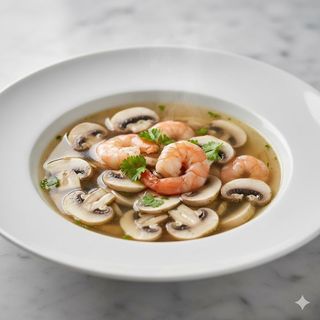 2 Sopa De Champiñones Con Gambas