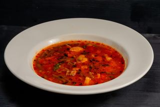 Country style beef soup with vegetables