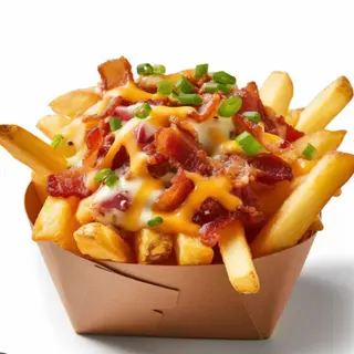 Batata frita + bacon y queijo 