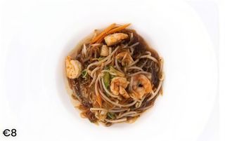 98. Spaghetti di soia con gamberi