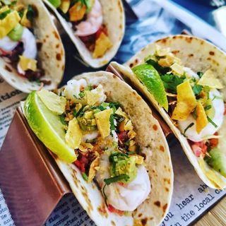 Tacos de langostinos 