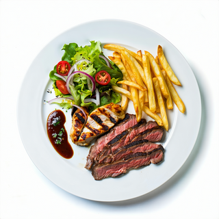 Plato Doble Mixto De Pollo Y Ternera