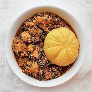 Egusi With Beef, Fish & Eba