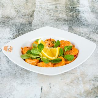 Creveți la tigaie cu sos dulce picant