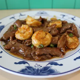 Gambas com vaca