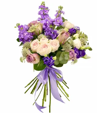 Buchet flori roz si mov