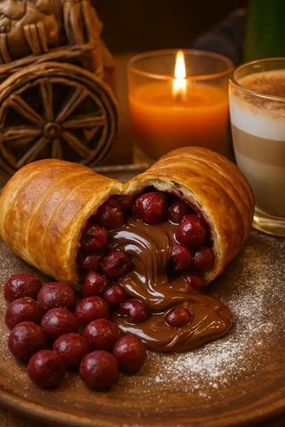 WIŚNIA z NUTELLA rogalik Dostawa/Zam.