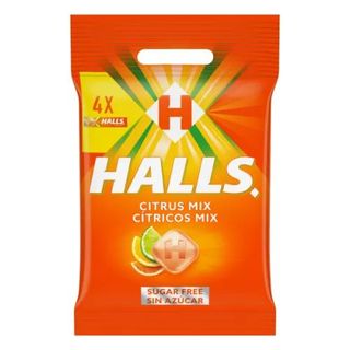 Caramelos Sabor Cítrico Halls 4 Paquetes De 32 Gr.