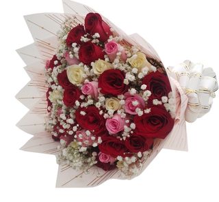 40pcs of dazzling white,red and pink