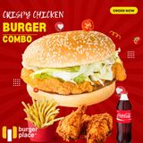 Crispy chicken burger combo