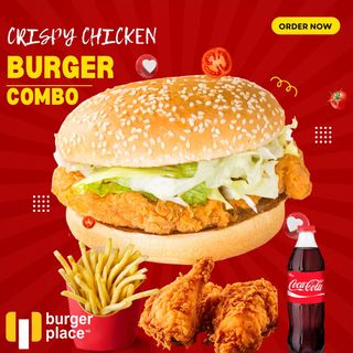 Crispy chicken burger combo