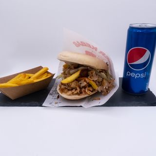 panino kebab+patatine+pepsi