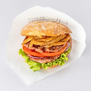 Сандвич с двойна плескавица (420г)