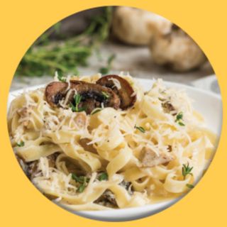 Macarrones con champiñones