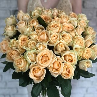 Акция! 51 роза кремовые