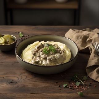 Beef stroganoff sa prilogom po izboru