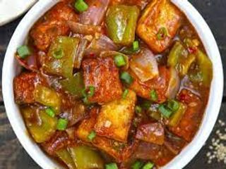 Akber Paneer - Coated cheese tossed in chilly garlic sauce
