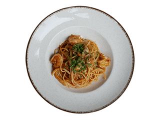 СПАГЕТТІ З МОРЕПРОДУКТАМИ ТА ТОМАТНИМ СОУСОМ НАПОЛІ (270g)