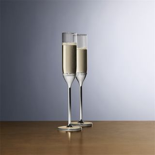 Nouveau Pearl Vera Wang set 2 pahare sampanie argintate